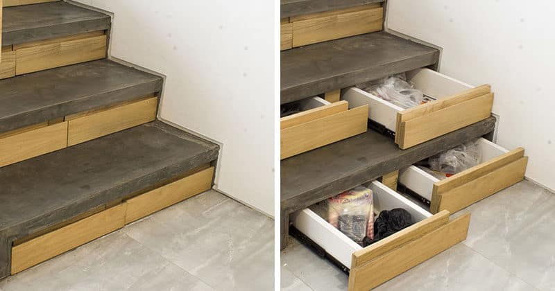 Stairs With Hidden Drawers