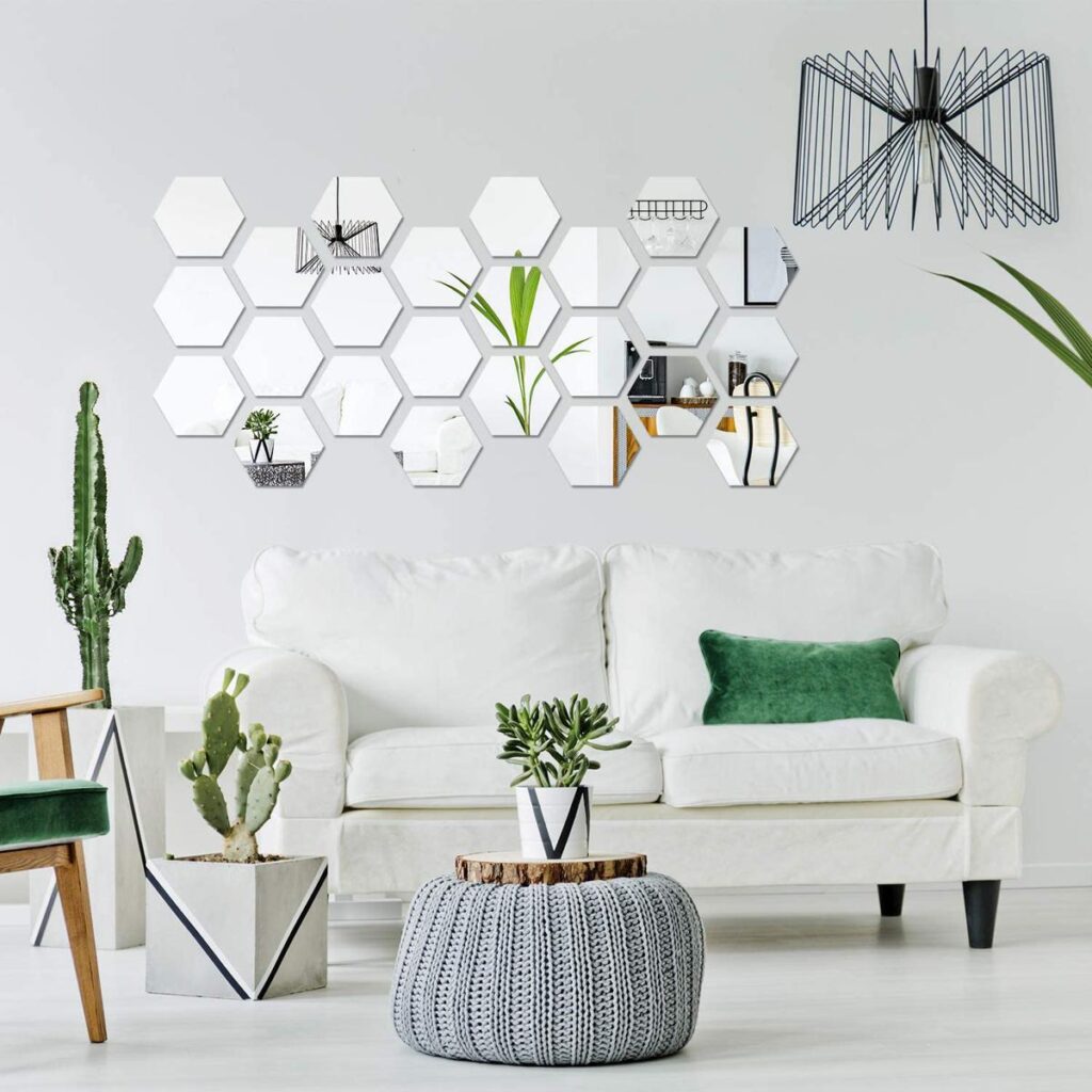 Recreation of Room Wall With Mirrors and Shapes