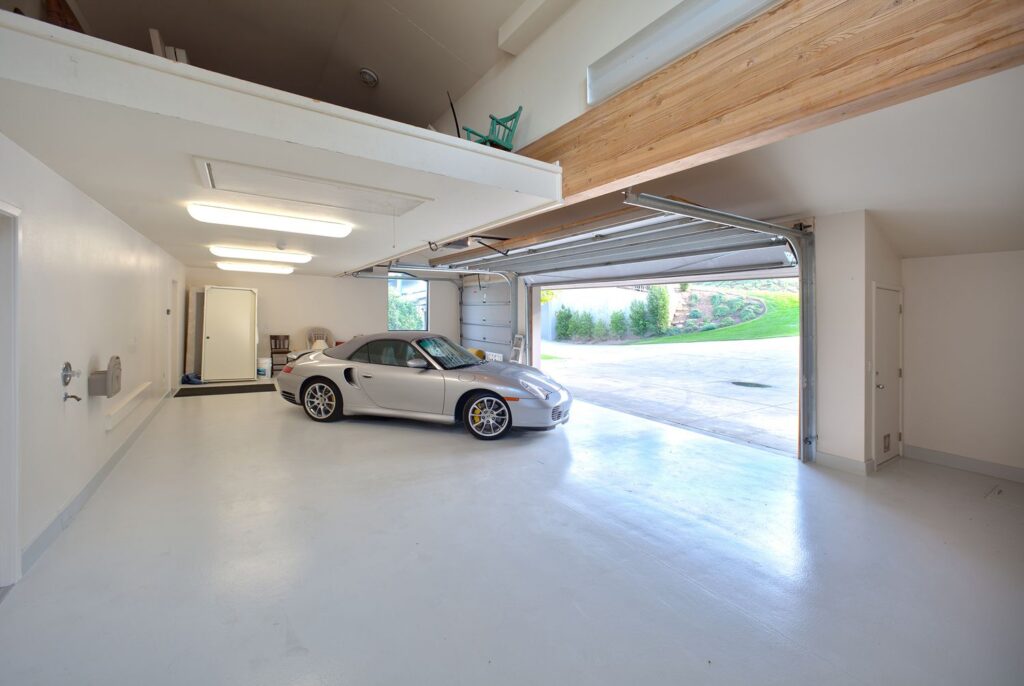 White garage interior